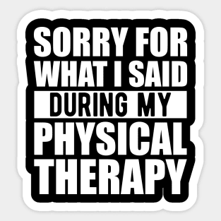 Physical Therapist - Sorry for what I said during my physical therapy w Sticker